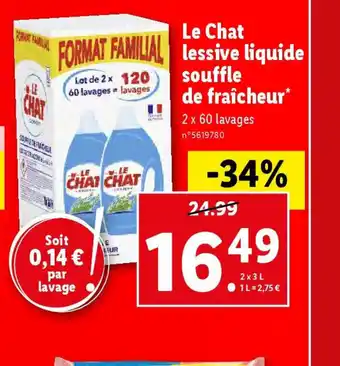 Lidl Le Chat FORMAT FAMILIAL Lessive liquide offre