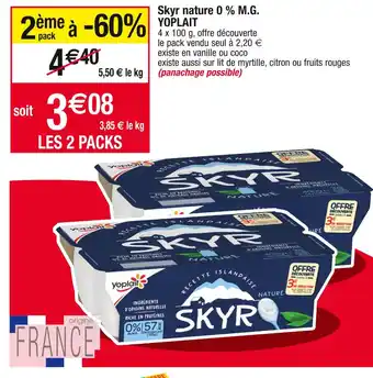 Cora x Carrefour Yoplait skyr nature 0 % m.g offre