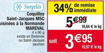 Mareval coquilles saint-jacques msc cuisinées à la normande