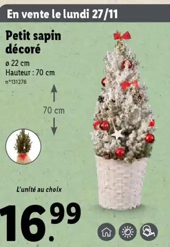 Lidl Petit sapin décoré offre