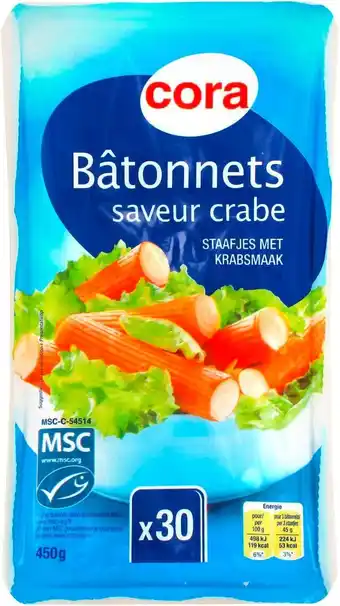 Match Cora bâtonnets saveur crabe offre