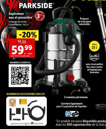 Lidl Aspirateur eau et poussière* offre