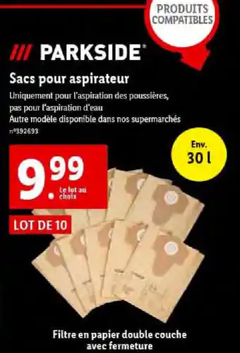 Lidl Sacs pour aspirateur offre