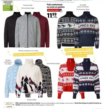 Lidl Pull camionneur ou veste en polaire offre