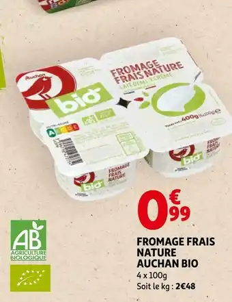 Auchan Fromage frais nature bio offre