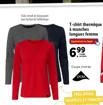 Lidl T-shirt thermique à manches longues femme offre
