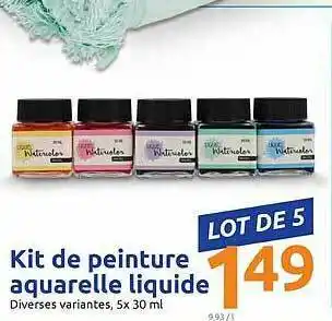 Action Kit De Peinture Aquarelle Liquide offre