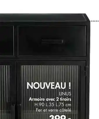Casa Linus Armoire Avec 2 Tiroirs offre