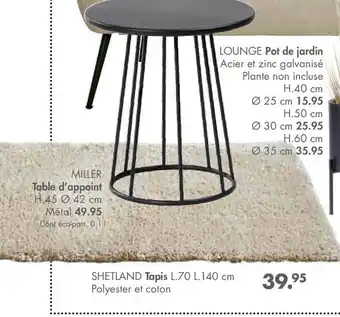 Casa Miller Table D'appoint Lounge Pot De Jardin offre