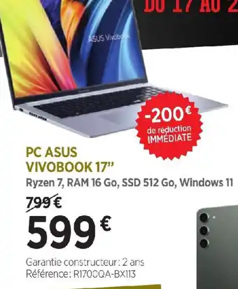 E.Leclerc PC ASUS VIVOBOOK 17 offre