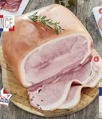 Jambon cuit supérieur avec couenne nature