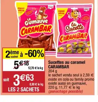 Migros Sucettes au caramel CARAMBAR offre