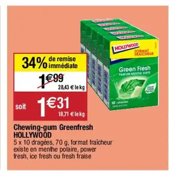 Migros Chewing-gum Greenfresh HOLLYWOOD offre
