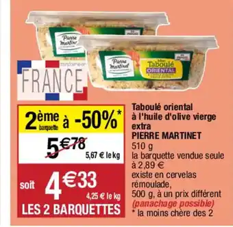 Taboulé oriental à l'huile d'olive vierge extra PIERRE MARTINET