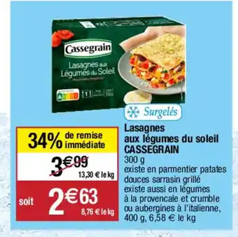 Migros Lasagnes aux Légumes du Soleil offre