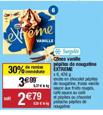 Migros Cônes vanille pépites de nougatine EXTREME offre