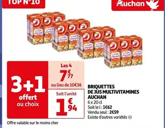 Auchan BRIQUETTES DE JUS MULTIVITAMINES AUCHAN offre