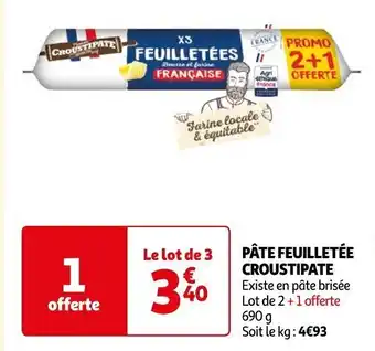 Auchan PÂTE FEUILLETÉE CROUSTIPATE offre