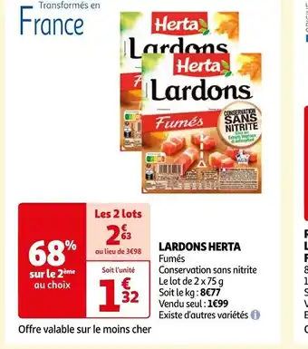 Auchan LARDONS HERTA offre