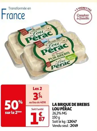 Auchan LA BRIQUE DE BREBIS LOU PÉRAC offre