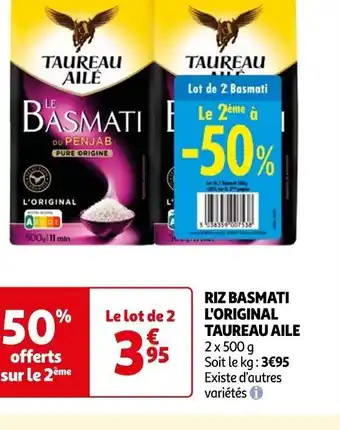 Auchan RIZ BASMATI L'ORIGINAL TAUREAU AILE 2 x 500 g offre