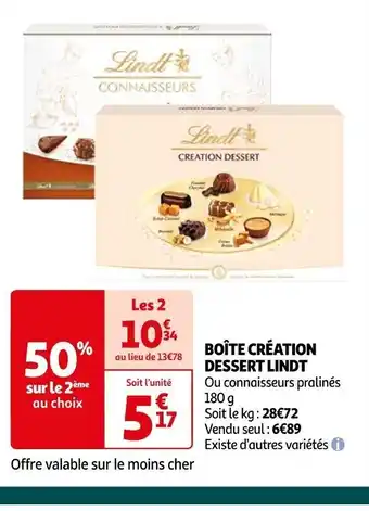 Auchan BOÎTE CRÉATION DESSERT LINDT offre