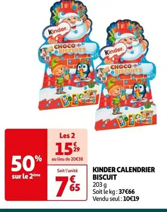 Auchan KINDER CALENDRIER BISCUIT offre