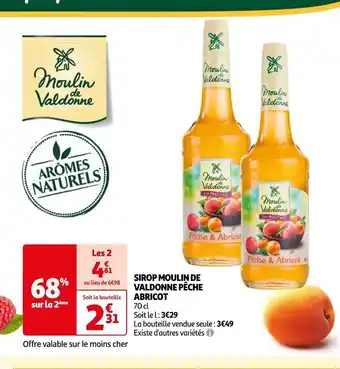 Auchan SIROP MOULIN DE VALDONNE PÊCHE ABRICOT 70 cl offre