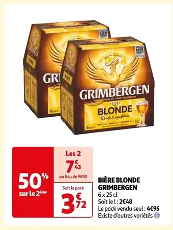 Auchan BIÈRE BLONDE GRIMBERGEN 6 x 25 cl offre