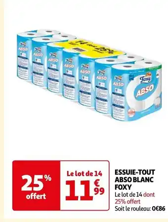 Auchan ESSUIE-TOUT ABSO BLANC FOXY offre