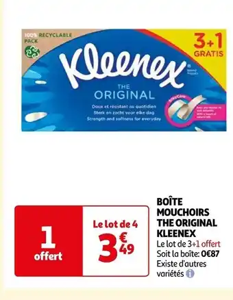 Auchan BOÎTE MOUCHOIRS THE ORIGINAL KLEENEX offre