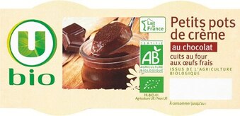 U Express PETITS POTS DE CREME CUITS AU FOUR offre