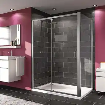 Bricomarché Hüppe next - porte de douche 140 cm en verre transparent avec porte coulissante + profilés chromés mat (140404.069.322) offre