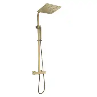 Bricomarché Square ii colonne de douche carrée thermostatique or brossé offre