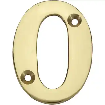 Bricomarché Chiffre 0 en laiton poli h.5.1 x l.3.5 cm offre