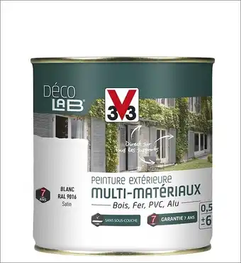 Bricomarché Peinture multimatériau extérieur décolab v33 blanc satiné 0.5 l offre