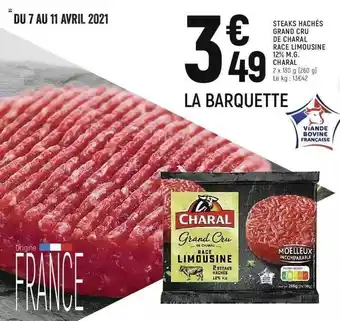 Spar Steaks Hachés Grand Cru De Charal Race Limousine 12% M.g Charal offre