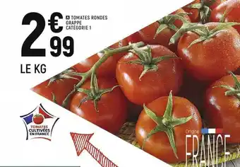 Tomates Rondes Grappe Catégorie 1