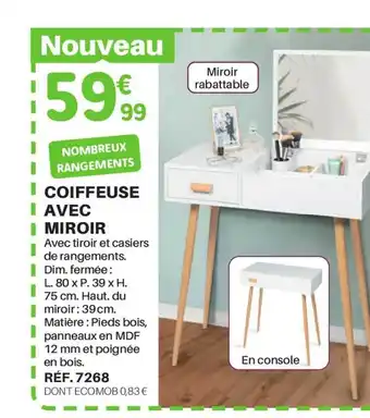 Shopix Coiffeuse Avec Miroir offre