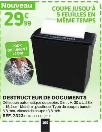 Shopix Destructeur De Documents offre
