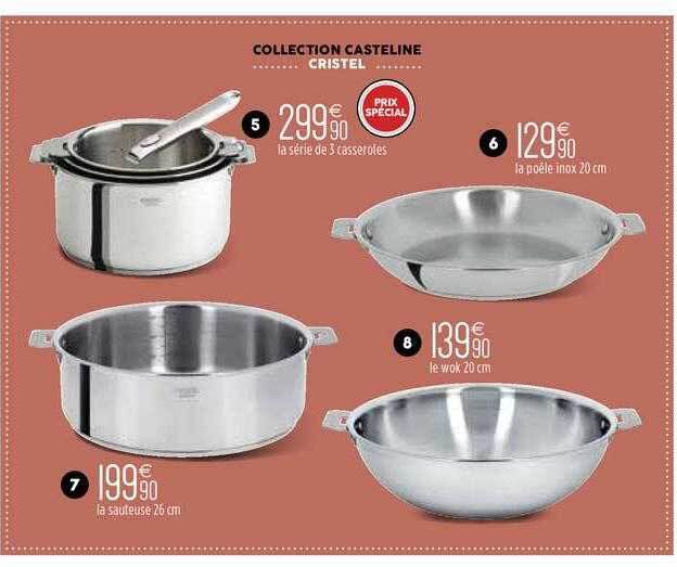 Promo La Série De 3 Casseroles, La Sauteuse 26 Cm, Le Wok 20 Cm, La