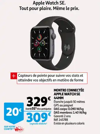 Auchan Montre Connectée Apple Watch Se 44mm offre