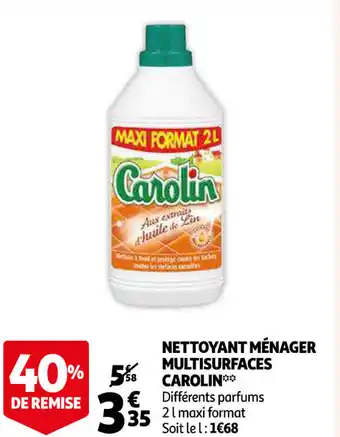 Auchan Nettoyant Ménager Multisurfaces Carolin offre