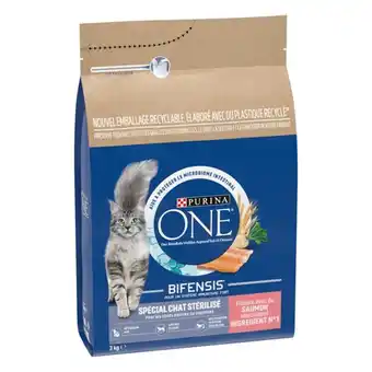 Auchan Croquettes pour chat stérilisé adulte au saumon purina one offre