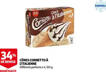 Auchan Cônes Cornetto à L'italienne offre
