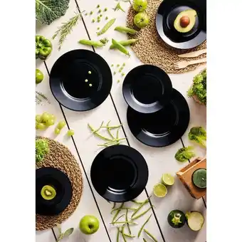 Auchan Assiette plate ø 24 cm plumi noir offre