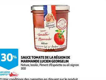Auchan Sauce Tomate De La Région De Marmande Lucien Georgelin offre