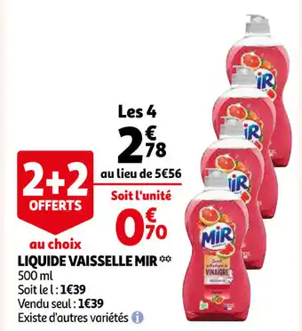 Auchan Liquide Vaisselle Mir offre