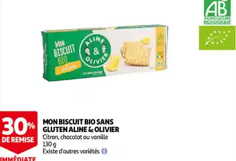 Auchan Mon Biscuits Bio Sans Gluten Aline & Olivier offre