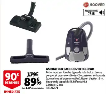 Auchan Aspirateur Sac Hoover Pc10par offre